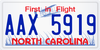 NC license plate AAX5919