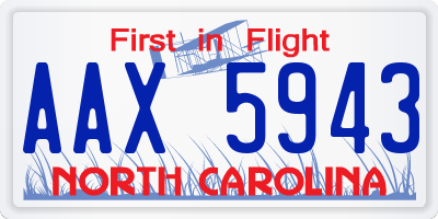 NC license plate AAX5943