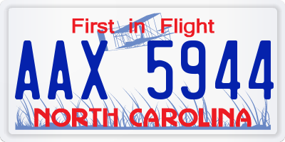 NC license plate AAX5944