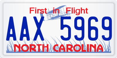 NC license plate AAX5969