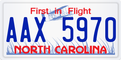NC license plate AAX5970