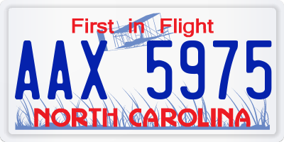 NC license plate AAX5975