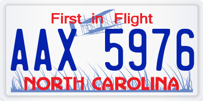 NC license plate AAX5976