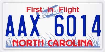 NC license plate AAX6014