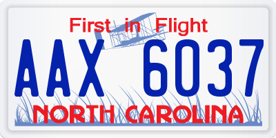 NC license plate AAX6037