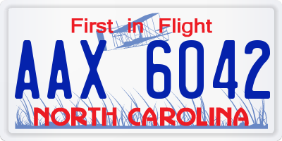 NC license plate AAX6042