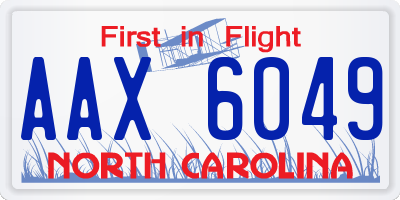NC license plate AAX6049