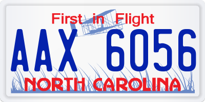 NC license plate AAX6056