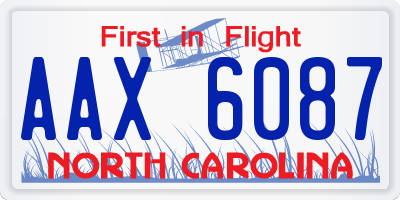 NC license plate AAX6087