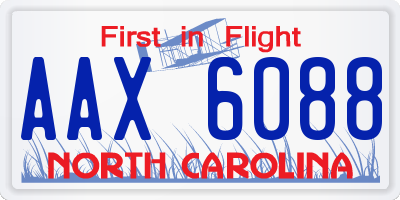 NC license plate AAX6088