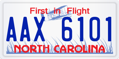 NC license plate AAX6101