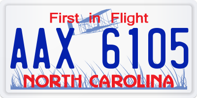 NC license plate AAX6105