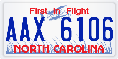 NC license plate AAX6106