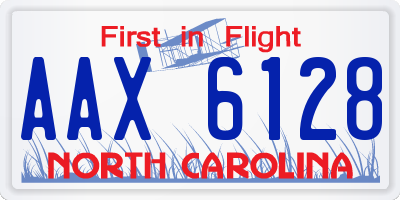 NC license plate AAX6128