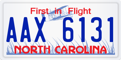NC license plate AAX6131