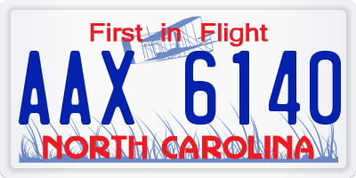 NC license plate AAX6140