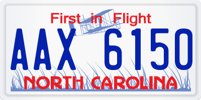 NC license plate AAX6150