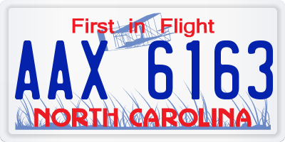 NC license plate AAX6163
