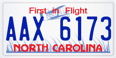 NC license plate AAX6173