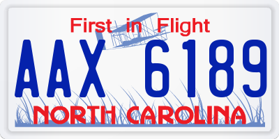 NC license plate AAX6189