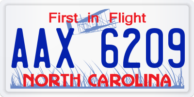 NC license plate AAX6209