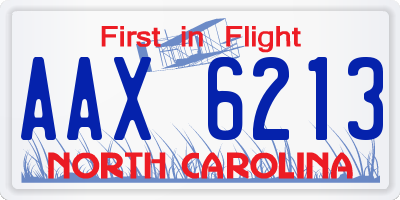 NC license plate AAX6213