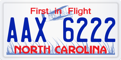 NC license plate AAX6222