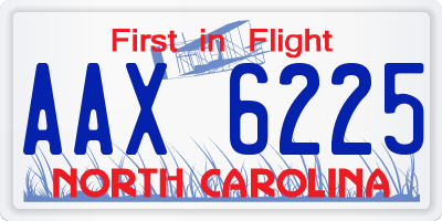 NC license plate AAX6225
