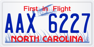 NC license plate AAX6227
