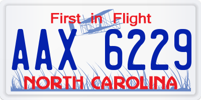 NC license plate AAX6229
