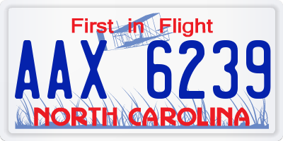 NC license plate AAX6239