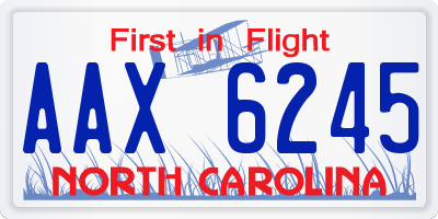 NC license plate AAX6245