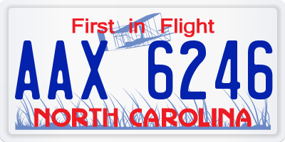 NC license plate AAX6246
