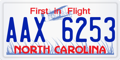 NC license plate AAX6253