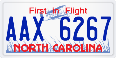 NC license plate AAX6267