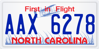NC license plate AAX6278