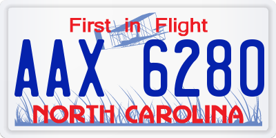 NC license plate AAX6280