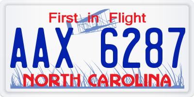 NC license plate AAX6287