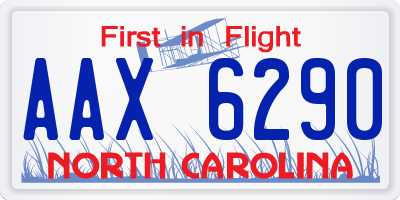 NC license plate AAX6290