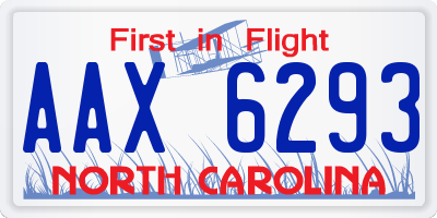 NC license plate AAX6293