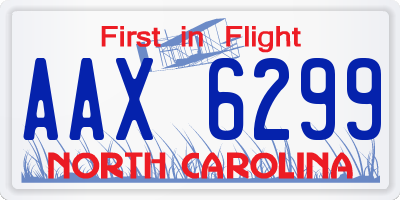 NC license plate AAX6299