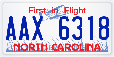 NC license plate AAX6318
