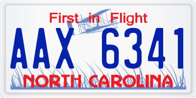 NC license plate AAX6341