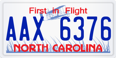 NC license plate AAX6376