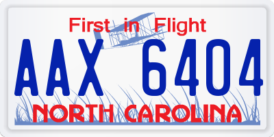NC license plate AAX6404