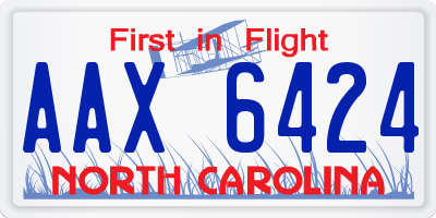 NC license plate AAX6424
