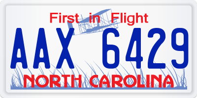 NC license plate AAX6429