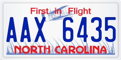 NC license plate AAX6435