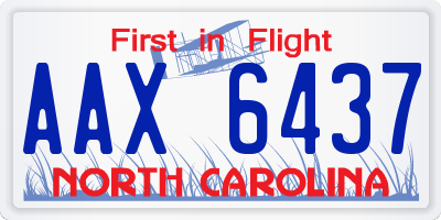 NC license plate AAX6437