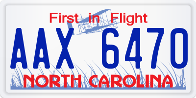 NC license plate AAX6470